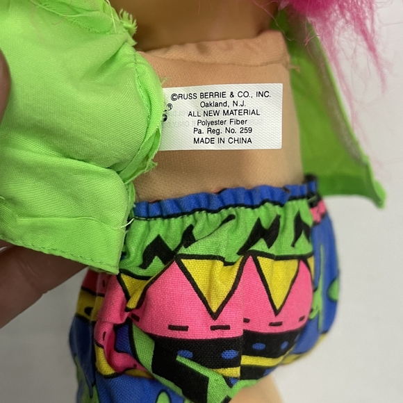 Vintage Russ Berrie & Co. 10" Zack Troll Doll Kidz Plush Doll - Picture 4 of 5